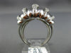 ESTATE LARGE 1.21CT DIAMOND 18K WHITE GOLD MULTI ROW MATTE & SHINY PAVE FUN RING