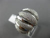 ESTATE LARGE 1.21CT DIAMOND 18K WHITE GOLD MULTI ROW MATTE & SHINY PAVE FUN RING