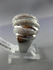 ESTATE LARGE 1.21CT DIAMOND 18K WHITE GOLD MULTI ROW MATTE & SHINY PAVE FUN RING
