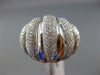 ESTATE LARGE 1.21CT DIAMOND 18K WHITE GOLD MULTI ROW MATTE & SHINY PAVE FUN RING