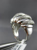 ESTATE LARGE 1.21CT DIAMOND 18K WHITE GOLD MULTI ROW MATTE & SHINY PAVE FUN RING