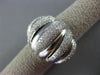 ESTATE LARGE 1.21CT DIAMOND 18K WHITE GOLD MULTI ROW MATTE & SHINY PAVE FUN RING