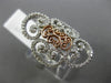 ESTATE LARGE .60CT DIAMOND 14K WHITE & ROSE GOLD 3D FILIGREE HEART LOVE RING F/G