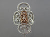 ESTATE LARGE .60CT DIAMOND 14K WHITE & ROSE GOLD 3D FILIGREE HEART LOVE RING F/G