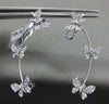 ESTATE LARGE .63CT DIAMOND 18KT WHITE GOLD BUTTERFLY CLIP ON STUD CUFF EARRINGS