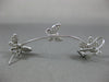 ESTATE LARGE .63CT DIAMOND 18KT WHITE GOLD BUTTERFLY CLIP ON STUD CUFF EARRINGS
