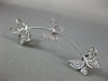 ESTATE LARGE .63CT DIAMOND 18KT WHITE GOLD BUTTERFLY CLIP ON STUD CUFF EARRINGS