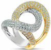 ESTATE EXTRA LARGE 3.71CT DIAMOND 18KT WHITE AND YELLOW GOLD LOVE KNOT FUN RING