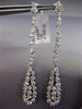ESTATE LARGE & LONG 2.17CT DIAMOND 14KT WHITE GOLD 3D RAIN DROP HANGING EARRINGS
