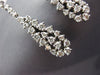 ESTATE LARGE & LONG 2.17CT DIAMOND 14KT WHITE GOLD 3D RAIN DROP HANGING EARRINGS