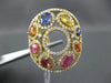 ESTATE LARGE 5.56CT DIAMOND & AAA MULTI COLOR SAPPHIRE 18KT YELLOW GOLD FUN RING