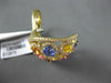 ESTATE LARGE 5.56CT DIAMOND & AAA MULTI COLOR SAPPHIRE 18KT YELLOW GOLD FUN RING