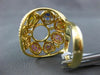 ESTATE LARGE 5.56CT DIAMOND & AAA MULTI COLOR SAPPHIRE 18KT YELLOW GOLD FUN RING