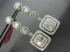 ESTATE LARGE 4.07CT DIAMOND 18KT WHITE GOLD CLASSIC MULTI SHAPE HANGING EARRINGS