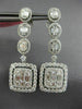 ESTATE LARGE 4.07CT DIAMOND 18KT WHITE GOLD CLASSIC MULTI SHAPE HANGING EARRINGS