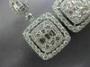 ESTATE LARGE 4.07CT DIAMOND 18KT WHITE GOLD CLASSIC MULTI SHAPE HANGING EARRINGS