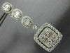 ESTATE LARGE 4.07CT DIAMOND 18KT WHITE GOLD CLASSIC MULTI SHAPE HANGING EARRINGS