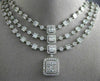 ESTATE EXTRA LARGE 21.62CT DIAMOND 18KT WHITE GOLD 3D SQUARE JOURNEY NECKLACE