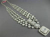ESTATE EXTRA LARGE 21.62CT DIAMOND 18KT WHITE GOLD 3D SQUARE JOURNEY NECKLACE