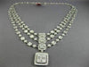 ESTATE EXTRA LARGE 21.62CT DIAMOND 18KT WHITE GOLD 3D SQUARE JOURNEY NECKLACE