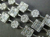 ESTATE EXTRA LARGE 21.62CT DIAMOND 18KT WHITE GOLD 3D SQUARE JOURNEY NECKLACE