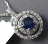 ESTATE .96CT DIAMOND & AAA SAPPHIRE 14KT WHITE GOLD DOUBLE HALO FLOATING PENDANT