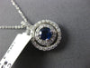 ESTATE .96CT DIAMOND & AAA SAPPHIRE 14KT WHITE GOLD DOUBLE HALO FLOATING PENDANT