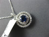 ESTATE .96CT DIAMOND & AAA SAPPHIRE 14KT WHITE GOLD DOUBLE HALO FLOATING PENDANT