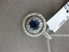 ESTATE .96CT DIAMOND & AAA SAPPHIRE 14KT WHITE GOLD DOUBLE HALO FLOATING PENDANT
