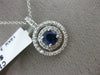 ESTATE .96CT DIAMOND & AAA SAPPHIRE 14KT WHITE GOLD DOUBLE HALO FLOATING PENDANT