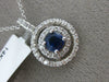 ESTATE .96CT DIAMOND & AAA SAPPHIRE 14KT WHITE GOLD DOUBLE HALO FLOATING PENDANT