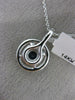 ESTATE .96CT DIAMOND & AAA SAPPHIRE 14KT WHITE GOLD DOUBLE HALO FLOATING PENDANT
