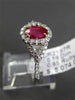 ESTATE 1.43CT DIAMOND & RUBY 18K WHITE GOLD 3D TRILLION FILIGREE ENGAGEMENT RING