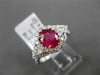 ESTATE 1.43CT DIAMOND & RUBY 18K WHITE GOLD 3D TRILLION FILIGREE ENGAGEMENT RING