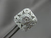 ESTATE .65CT DIAMOND 14KT WHITE GOLD 3D CLASSIC CLUSTER SQUARE HEART EARRINGS