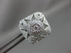 ESTATE .65CT DIAMOND 14KT WHITE GOLD 3D CLASSIC CLUSTER SQUARE HEART EARRINGS