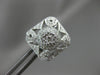 ESTATE .65CT DIAMOND 14KT WHITE GOLD 3D CLASSIC CLUSTER SQUARE HEART EARRINGS