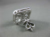 ESTATE .65CT DIAMOND 14KT WHITE GOLD 3D CLASSIC CLUSTER SQUARE HEART EARRINGS