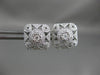 ESTATE .65CT DIAMOND 14KT WHITE GOLD 3D CLASSIC CLUSTER SQUARE HEART EARRINGS