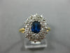 ANTIQUE 1.50CT DIAMOND & SAPPHIRE 18KT WHITE & YELLOW GOLD HALO ENGAGEMENT RING