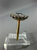ANTIQUE 1.50CT DIAMOND & SAPPHIRE 18KT WHITE & YELLOW GOLD HALO ENGAGEMENT RING