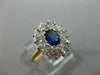 ANTIQUE 1.50CT DIAMOND & SAPPHIRE 18KT WHITE & YELLOW GOLD HALO ENGAGEMENT RING