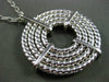 ESTATE EXTRA LARGE .42CT DIAMOND 18KT WHITE GOLD 3D MULTI CIRCLE ROPE PENDANT