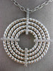 ESTATE EXTRA LARGE .42CT DIAMOND 18KT WHITE GOLD 3D MULTI CIRCLE ROPE PENDANT