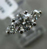 ESTATE 1.20CT DIAMOND 14K WHITE GOLD 3 STONE PAST PRESENT FUTURE ENGAGEMENT RING