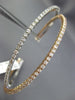 ESTATE LARGE 2.84CT DIAMOND 14K WHITE & ROSE GOLD 3D CRISS CROSS BANGLE BRACELET