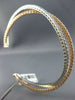 ESTATE LARGE 2.84CT DIAMOND 14K WHITE & ROSE GOLD 3D CRISS CROSS BANGLE BRACELET