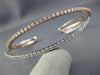 ESTATE LARGE 2.84CT DIAMOND 14K WHITE & ROSE GOLD 3D CRISS CROSS BANGLE BRACELET