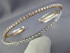 ESTATE LARGE 2.84CT DIAMOND 14K WHITE & ROSE GOLD 3D CRISS CROSS BANGLE BRACELET