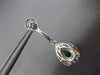 ESTATE 1.32CT DIAMOND & AAA EMERALD 18K WHITE GOLD 3D TEAR DROP HANGING EARRINGS